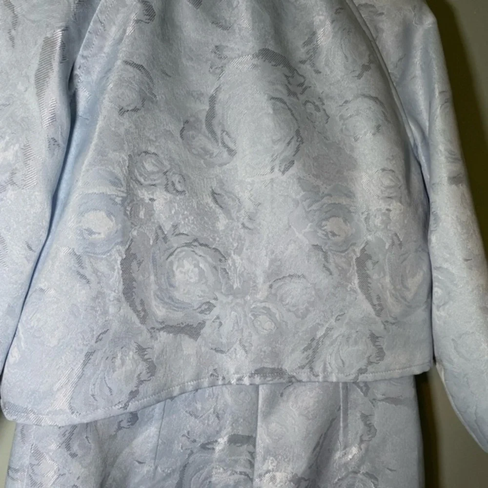 TAHARI ASL Jacquard Silver Blue Sleeveless Dress and Blazer Jacket-Size 10 NWT‎ - Picture 8 of 11